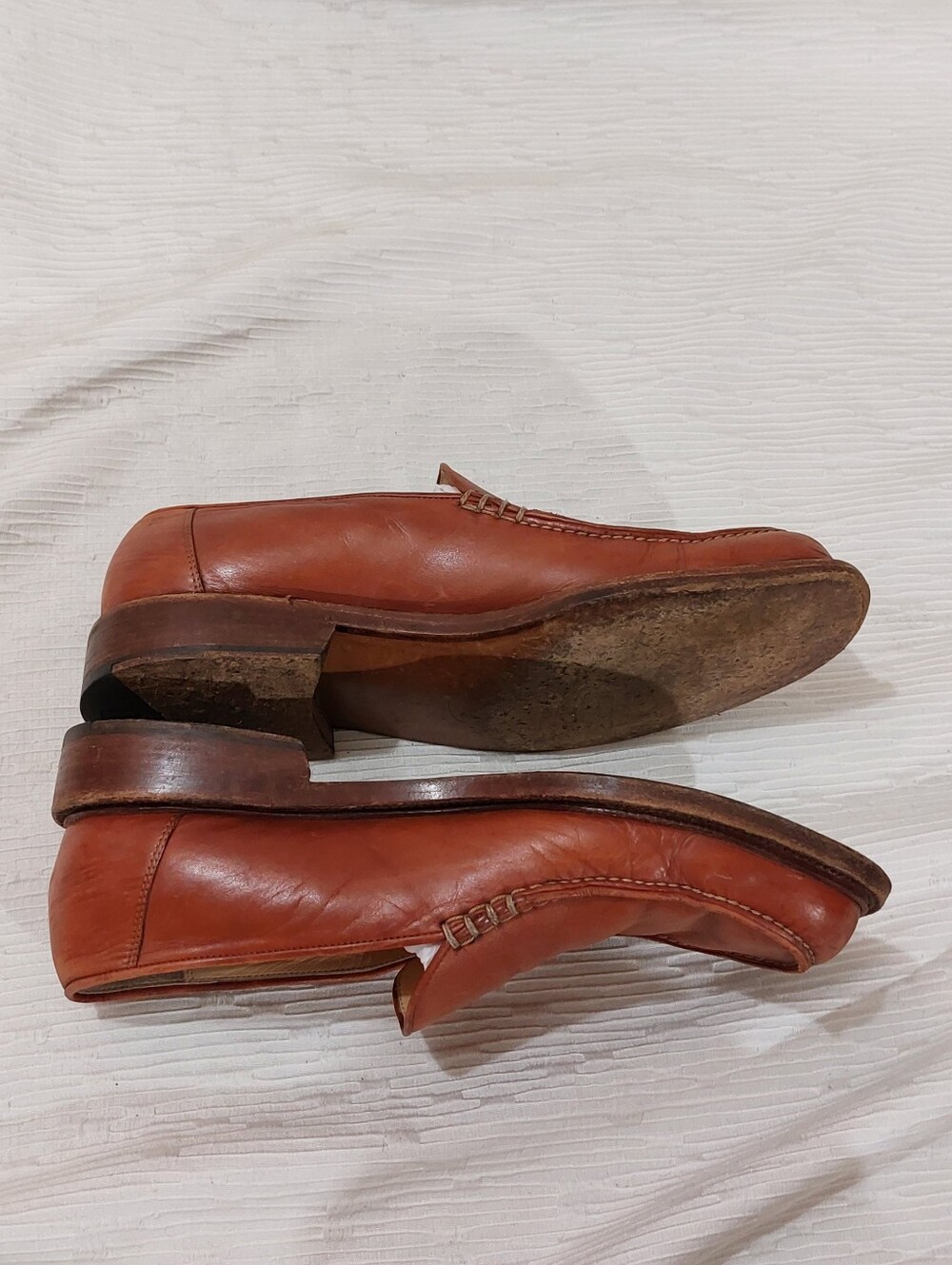 Bruno Magli Italian Men's Leather Loafers in Cognac Size 10.5 - Picture 6 of 13